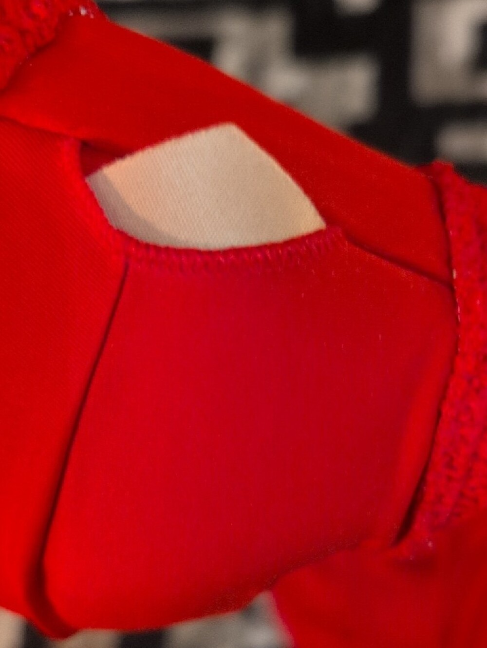J. Crew Red Ribbed Bandeau Bikini Set with Ring Detail - Picture 7 of 9